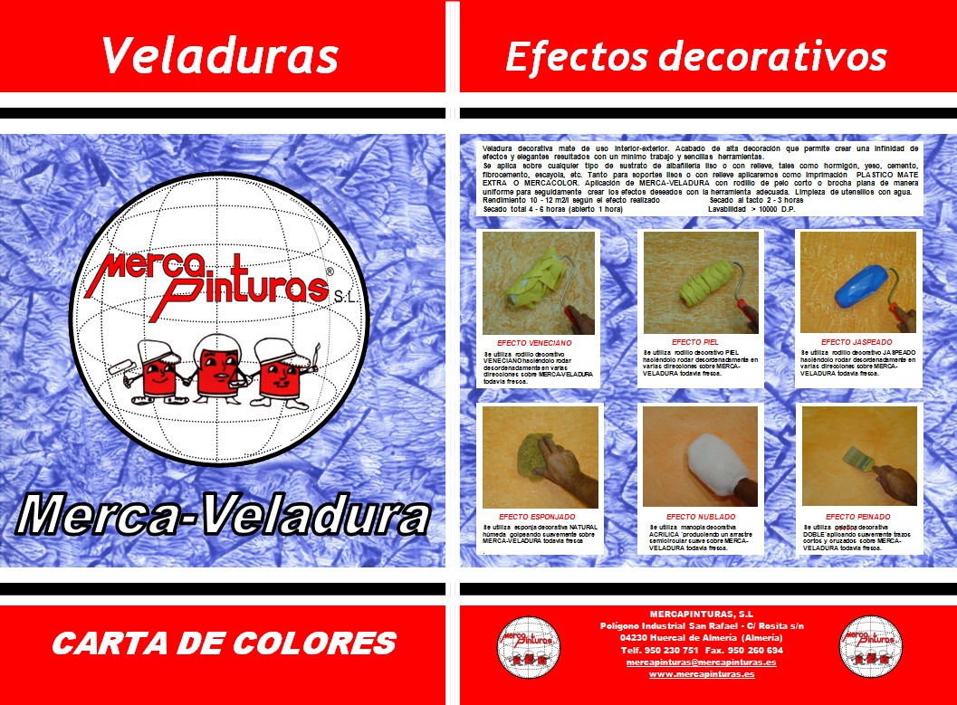 carta de colores veladuras decorativas merca-veladuras